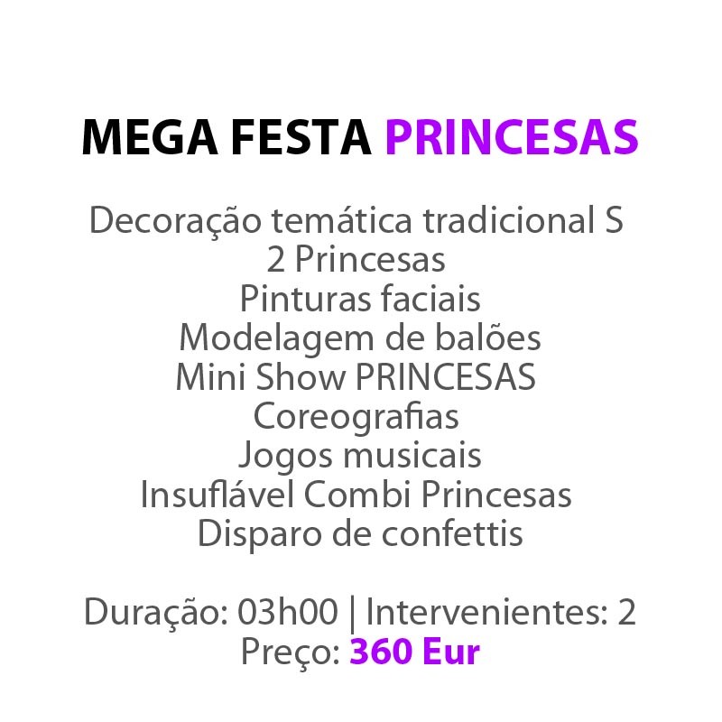 Mega Festa Princesas - Aquarela Mágica